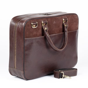Porte-documents grand format en cuir pleine fleur haut de gamme Porte-documents en cuir marron Porte-documents en cuir pour homme Sac pour ordinateur portable Sac de voyage en cuir Cadeau pour lui