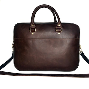 Porte-documents en cuir pleine fleur de qualité supérieure Sac pour ordinateur portable en cuir marron Sac messager pour homme en cuir Sac d'affaires en cuir
