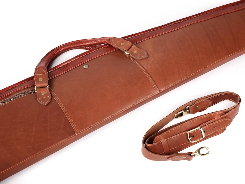 Full Grain Leather Shotgun Case, Hunter Gift image 3