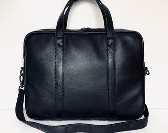 Sac pour ordinateur portable en cuir pleine fleur, sac messager, porte-documents, porte-documents en cuir pour homme/femme, cartable, sac à bandoulière, cadeau personnalisé