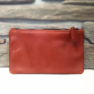 Premium volnerfleer MUNTPORTEMONNEE Leren portemonnee met rits Leren portemonnee Klein zakje Leren clutch Make-uptasje Cadeau voor haar