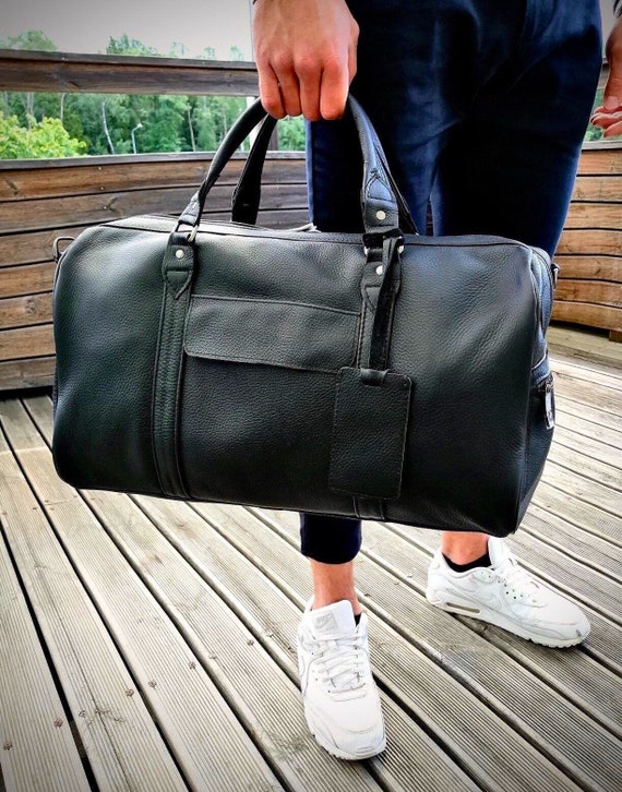 Louis Vuitton Shiny Pebbled Leather Duffle Bag Black