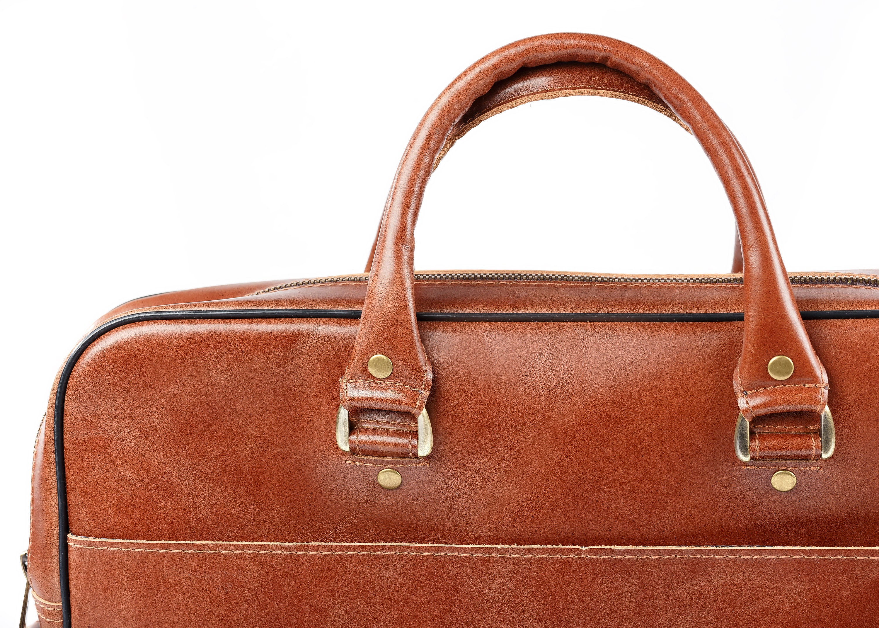 COGNAC COLOR BRIEFCASE Leather Laptop Bag Mens Leather Messenger Bag