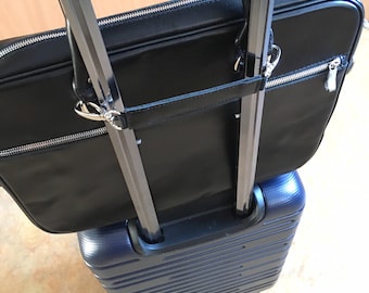 Leren bagageriem Leren riem voor rolbagage Trolleyriem Verstelbare kofferriem Zwarte riem GEPERSONALISEERDE RIEM