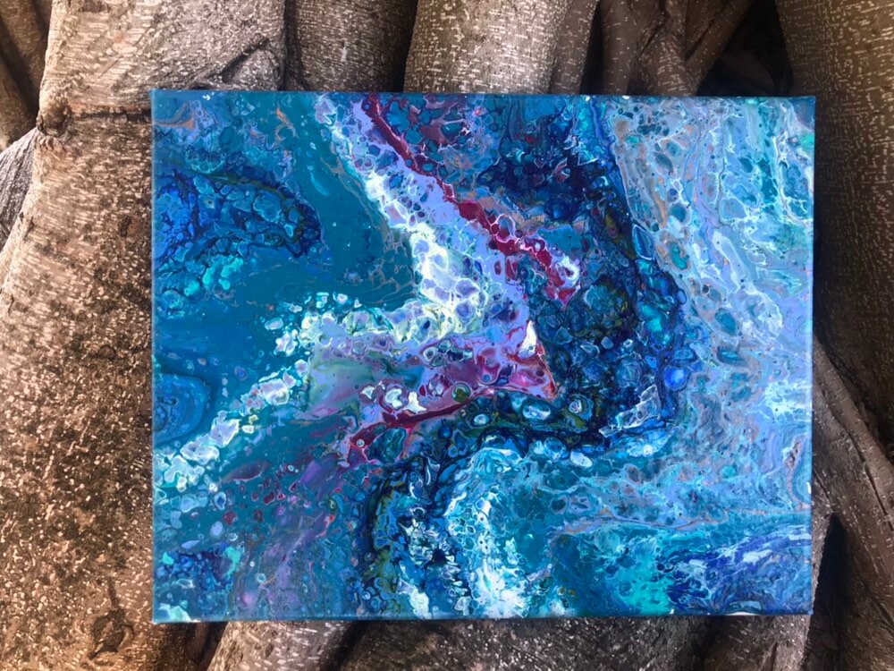 Acrylic Pour Painting Acrylic Art 8x10 Wall Art Abstract Painting