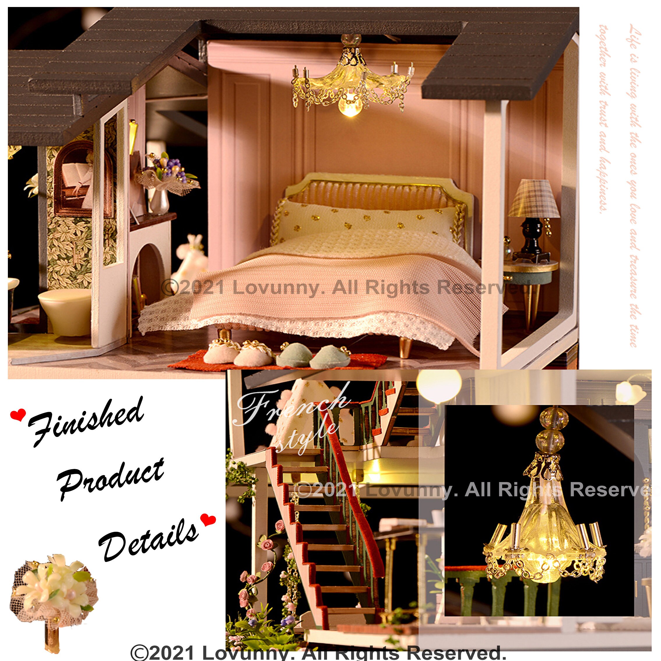 124 Dollhouse Miniature With Furniture French Garden DIY Etsy Australia