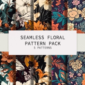 Floral Pattern Digital papers 12*12 in (3600*3600 PX) - Instant Download - JPEG Format (High Quality)