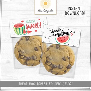 Watermelon Birthday Treat Bag Toppers | One in a Melon | Favor Labels | Instant Download | Printable DIY