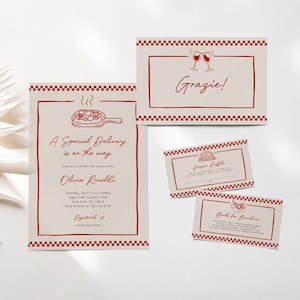 Pizza-Babyparty-Einladungs-Set, spezielle Lieferung einladen Set, Pizzas und Schnuller italienisches Thema, Pizzeria Baby Sprinkle Party Printable
