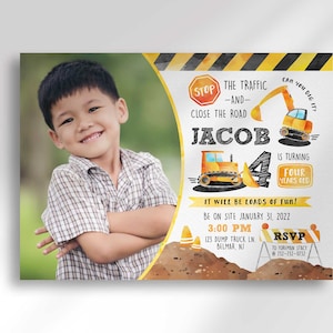 Editable Construction Birthday Invitation | Truck Invitation | Digital Download | Printable Invitation | Any Age