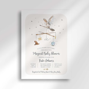 Editable Wizard Baby Shower Invitation Template to Edit Yourself at Corjl.com | Coed Baby Shower Invitation | Digital Download