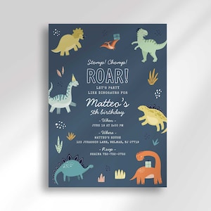 Editable Dinosaur Birthday Invitation for Any Age  Instant Digital Download | Printable Invitation Template