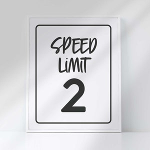 Race Car Birthday Sign: Editable Speed Limit Party Decor (Digital Download)