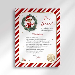 Carta de boas-vindas do elfo editável | Inclui elfo menino e elfo menina | Carta do elfo pela primeira vez da mesa do Papai Noel