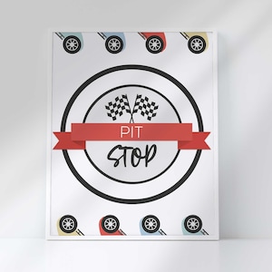 Race Car Birthday Sign: Pit Stop Party Decor (Digital Download)
