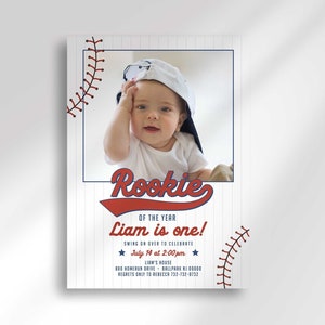 Editable Baseball Birthday Invitation | Rookie of the Year Invitation | Digital Download | Printable Invitation | Any Age