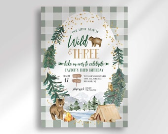 Editable Wild and Three Explorer Birthday Invitation Instant Download Template