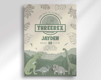 Editable Dinosaur Birthday Invitation for Any Age Instant Digital Download | Printable Invitation Template