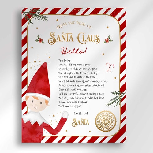 Editable Welcome Letter From Your Elf 8.5x11 Letter to - Etsy