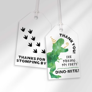 Dinosaur Thank You Favor Tags | T-Rex Birthday | Instant Download | Not Editable