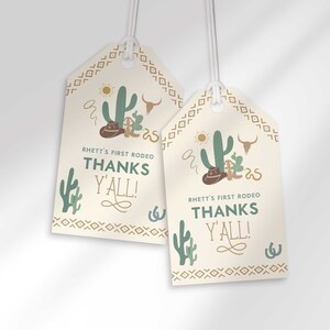Editable First Rodeo Favor Tags: Western Thank You (Digital Download)