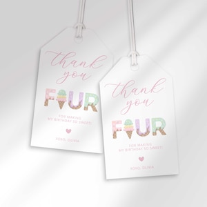 Glass-gåvoetiketter för fjärde födelsedag (digital nedladdning)