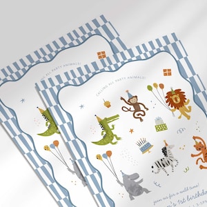 Calling All Party Animals Birthday Invitation, Safari Theme Invite Digital Download (Digital Download) image 6