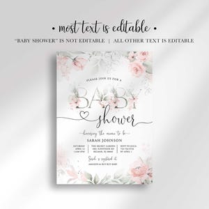 pink baby shower invitation