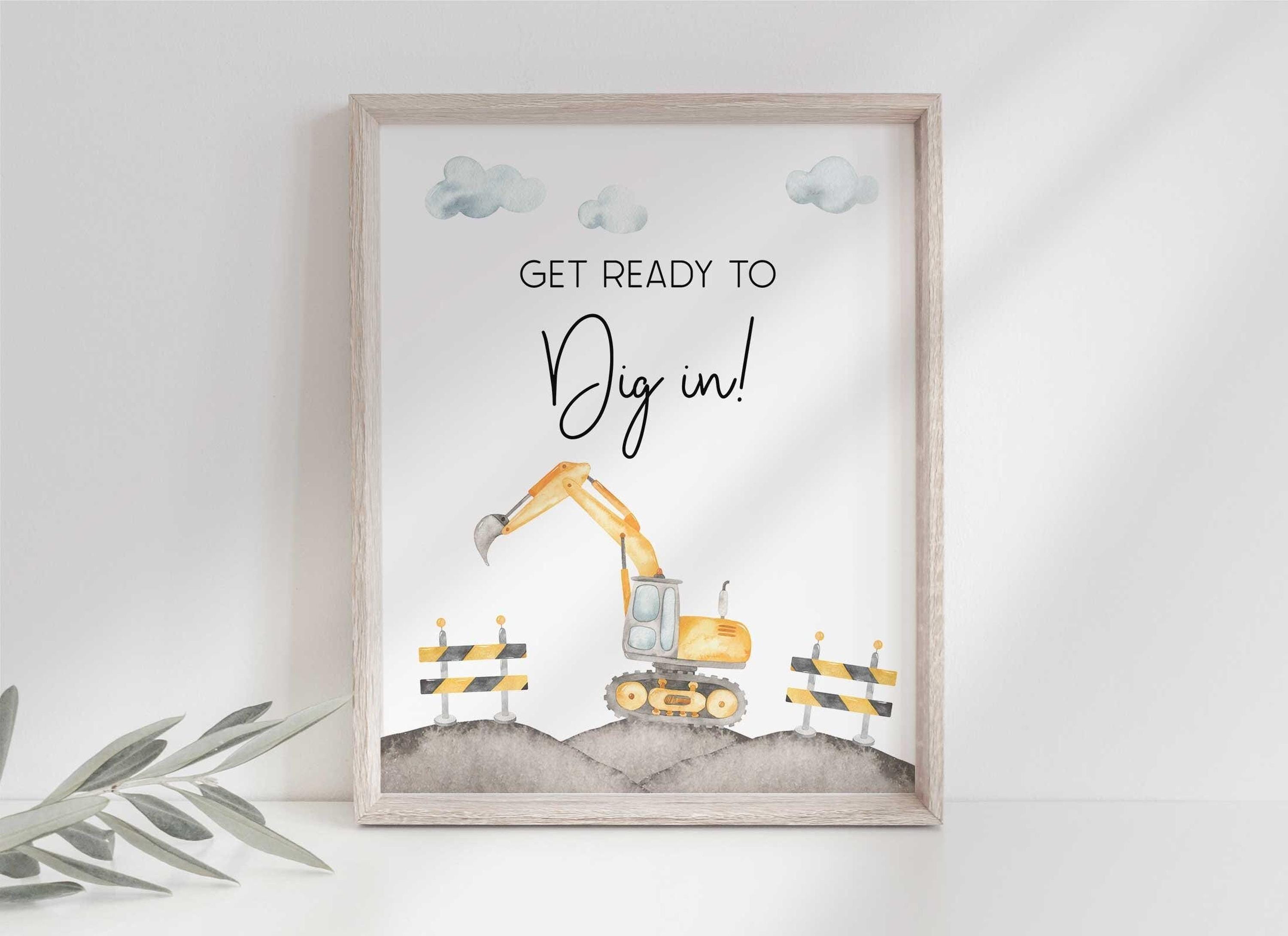 Dig In Sign Dig in Printable 8x10 Construction Birthday Party Sign for WC2 (digital ...