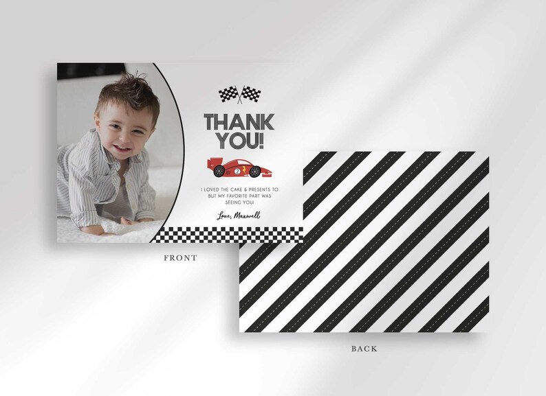 need four speed thank you card