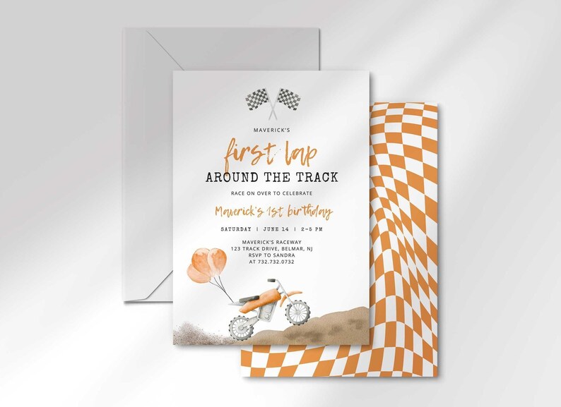 first lap down birthday invitation