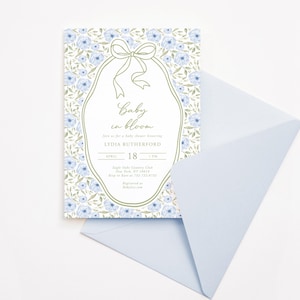 Invito Baby In Bloom, Baby shower Wildflower, Invito Baby shower Southern, Baby shower estetico, Invito baby shower per bambine