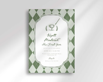Golf Birthday Invitation Template: Mastered Par-Tee (Digital Download)