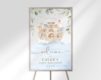 Noah's Ark Birthday Welcome Sign (Digital Download)