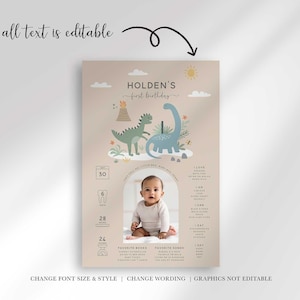 dinosaur first birthday milestone banner