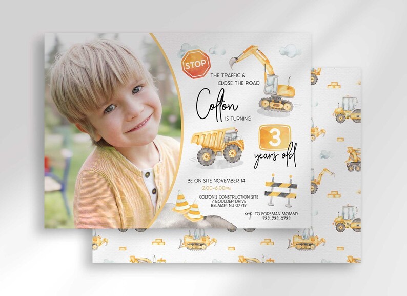 construction birthday invitation