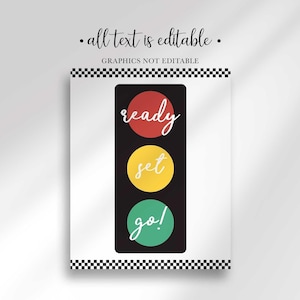 editable race car birthday sign bundle