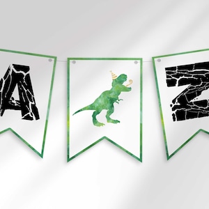 Dino Birthday Banner, Jurassic Dinosaur Party (Digital Download)