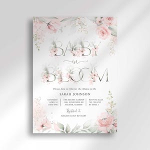 baby in bloom baby shower invitation