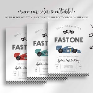 race car birthday invitation