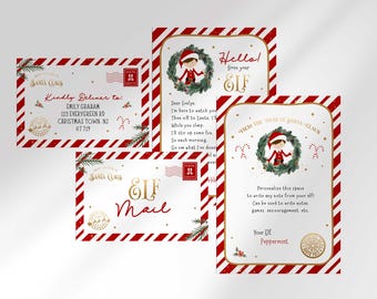 Customizable Elf Letter Kit: Santa's Desk, Mini Envelopes & Reports - Digital Christmas Download