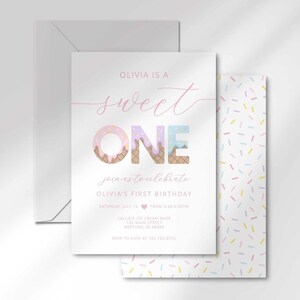 sweet one 1st birthday invitation