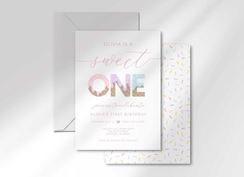 sweet one 1st birthday invitation