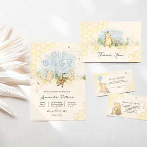 100 acre wood Winnie the Pooh baby shower invitation set