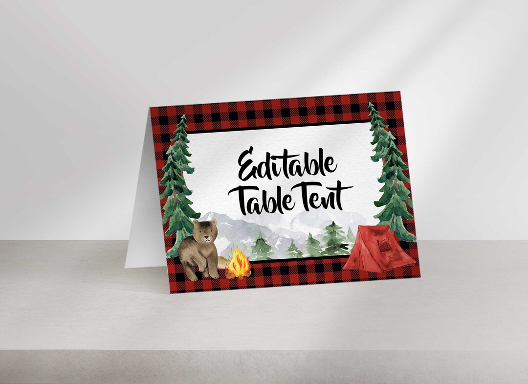Editable Camper Birthday Table Tent Labels (digital Download) - Etsy