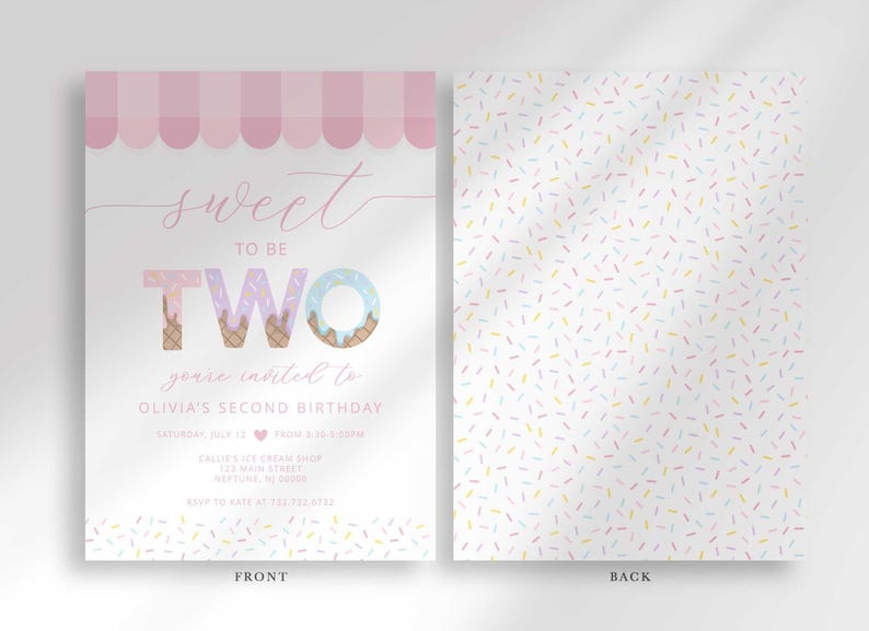 ice cream birthday invitation
