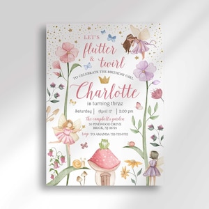 magical fairy birthday invitation