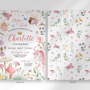 Fairy garden birthday invitation