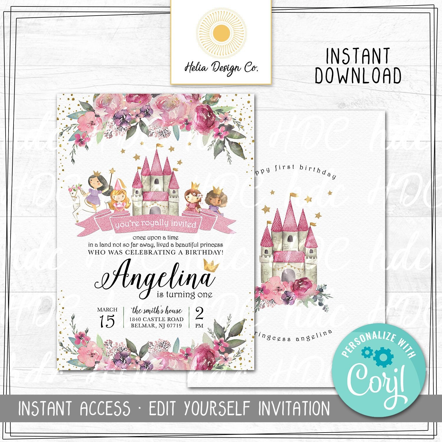 Edit Yourself Princess Birthday Invitation Instant Download Any Age Custom To You Printable Diy Tea Party Whimsical