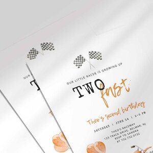 two fast motorbike birthday invitation